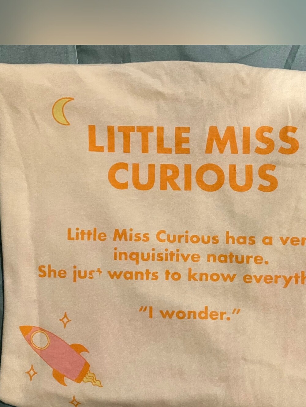 $3 If Bundled Little Miss Curious Graphic Tee - Cream with Orange & Yellow - Picture 3 of 4